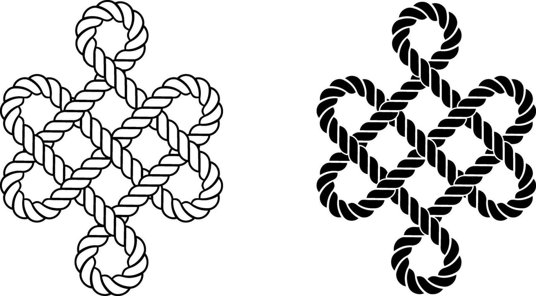 schema silhouette mistico corda nodo simbolo impostato vettore
