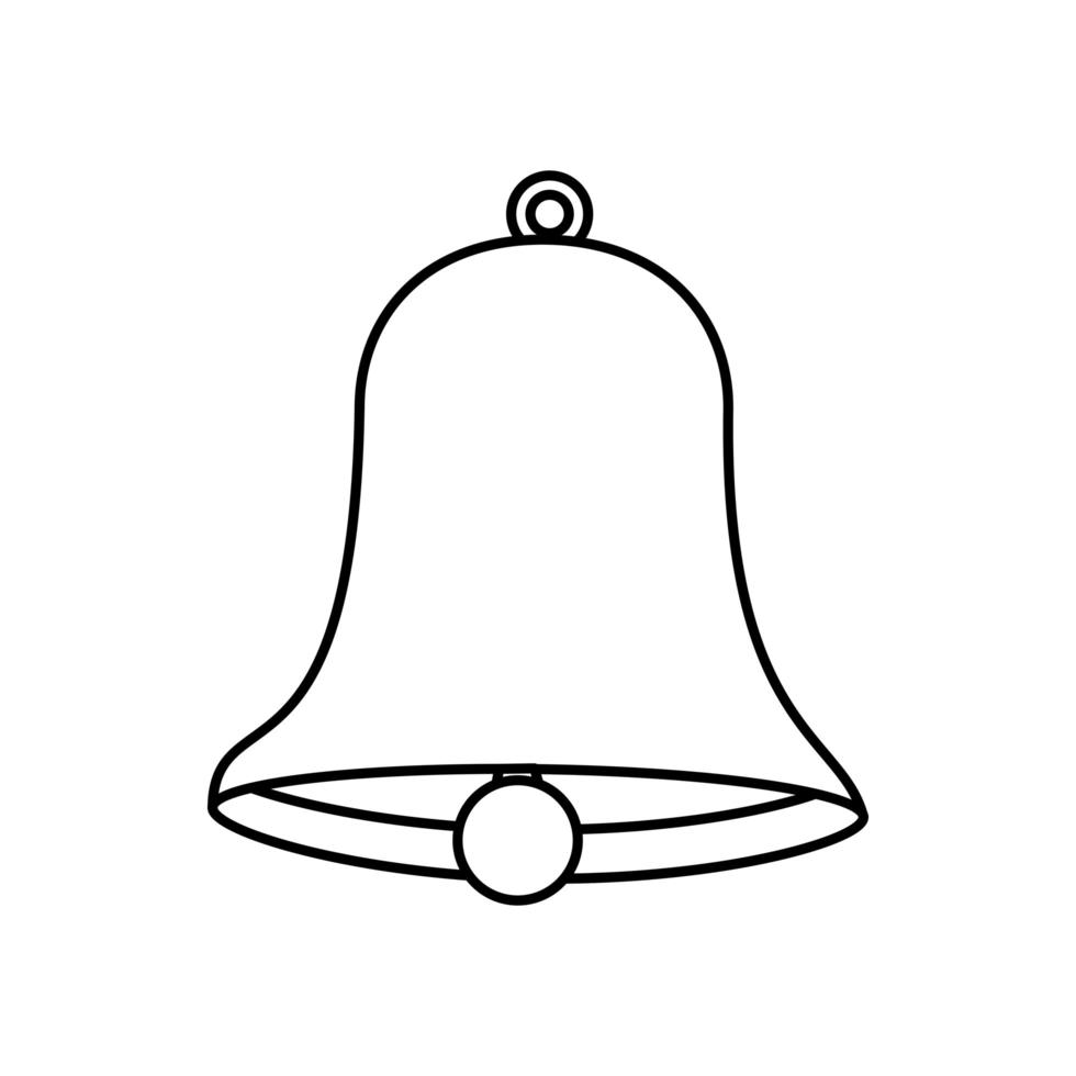 icona di stile della linea della decorazione di natale della campana vettore