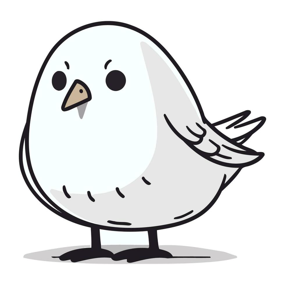 carino cartone animato uccello isolato su un' bianca sfondo. vettore illustrazione.