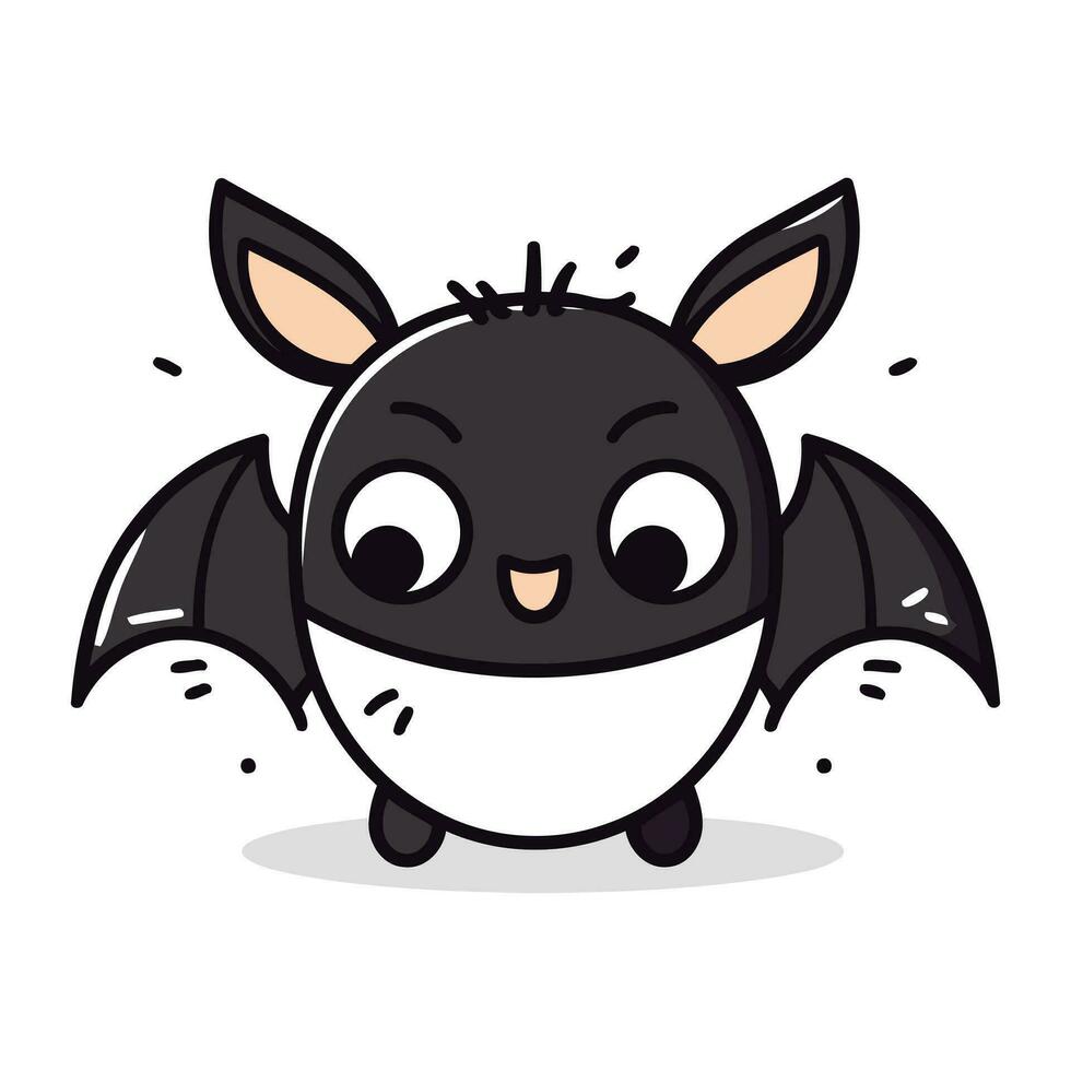 carino pipistrello cartone animato portafortuna personaggio vettore illustrazione design.