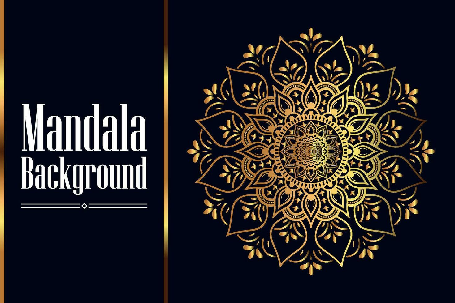 Mandala ornamentale di lusso creativo con motivo circolare, mandala di fiori con sfumatura di colore con un design di sfondo unico nel vettore di colore oro