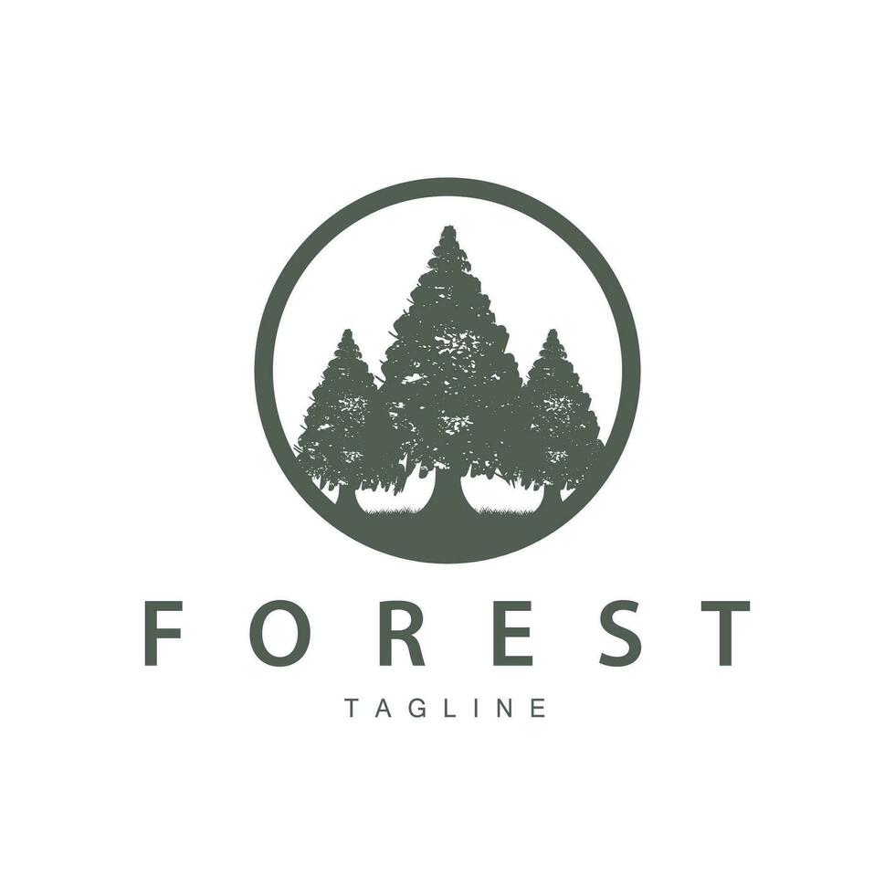 foresta logo, giungla avventura semplice design vettore, illustrazione modello vettore