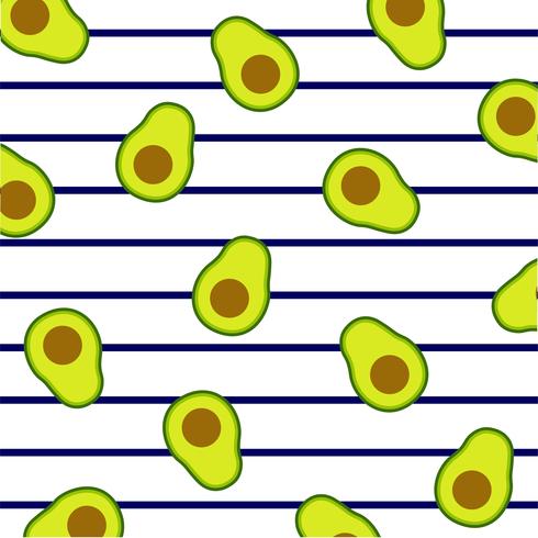 Avocado su strisce marine. vettore