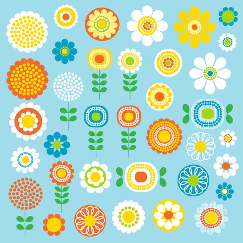 mod grafica clipart di fiori vettore