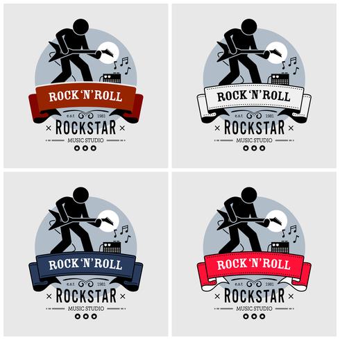 Design del logo Rock and Roll. vettore