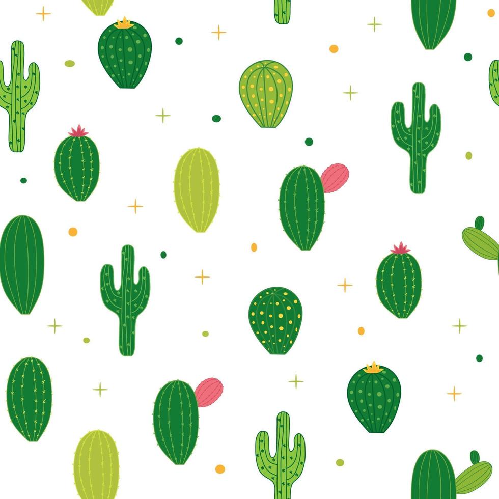 astratto modello senza soluzione di continuità con il cactus. illustrazione vettoriale