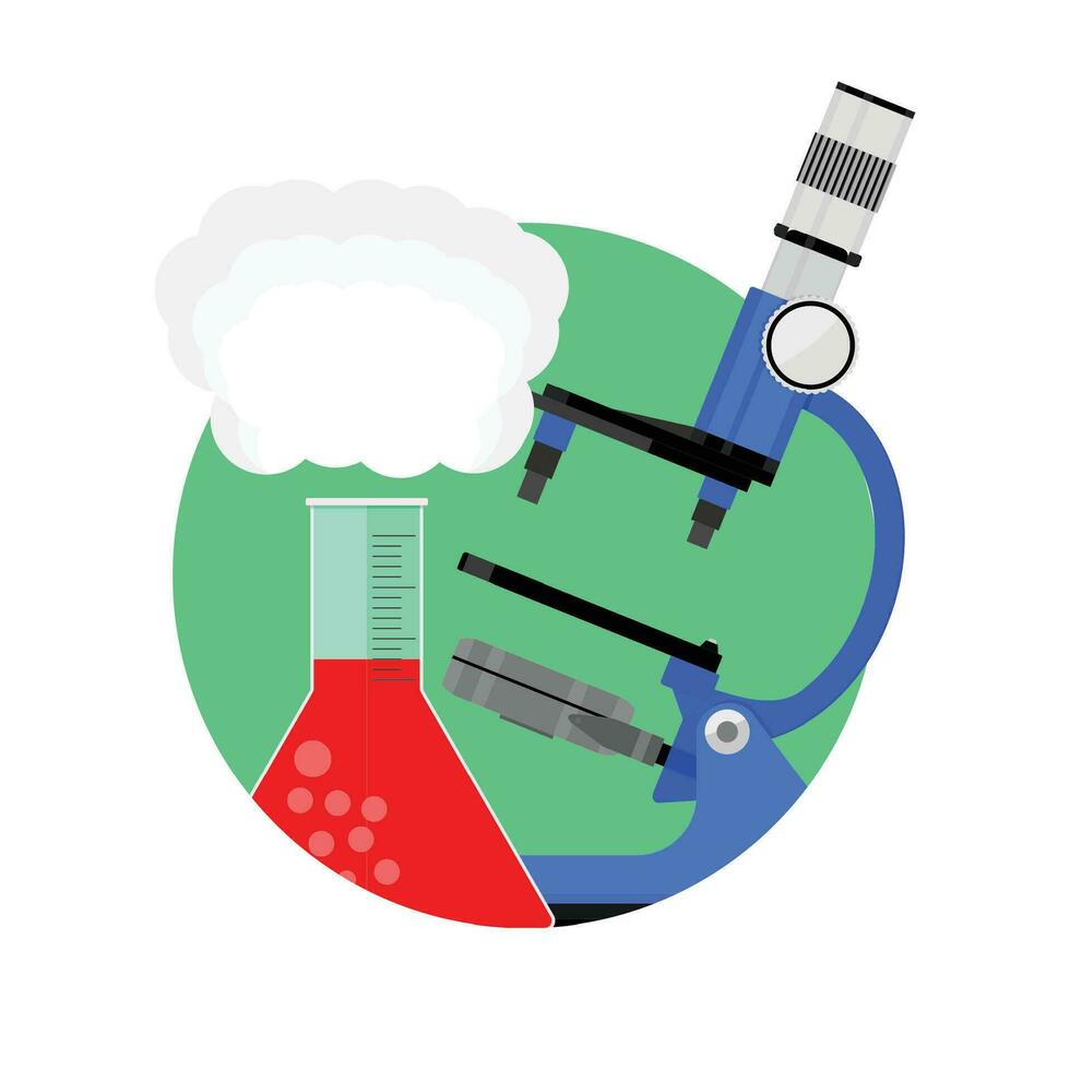 scientifico sperimentare icona. vettore scientifico test con tossico sostanza, sviluppo farmacia e biotecnologia illustrazione