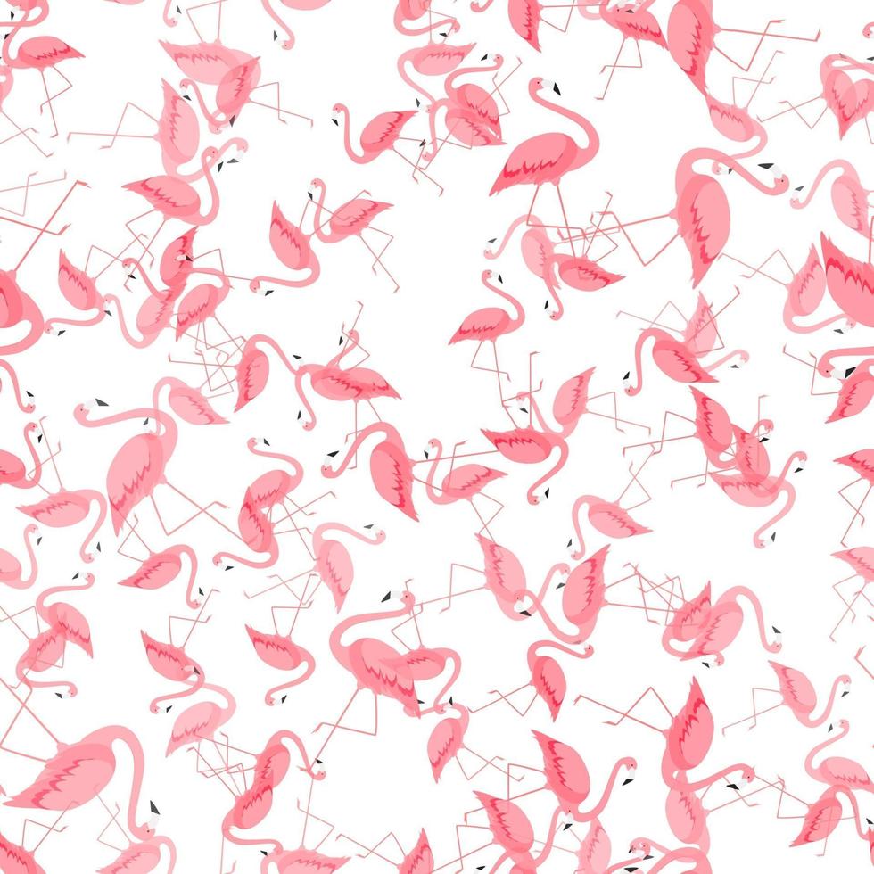 fenicottero rosa dei cartoni animati. sfondo modello senza soluzione di continuità. vettore