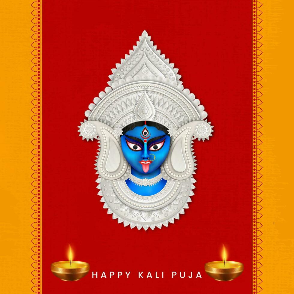 maa kali illustrazione per contento kali puja sociale media inviare vettore