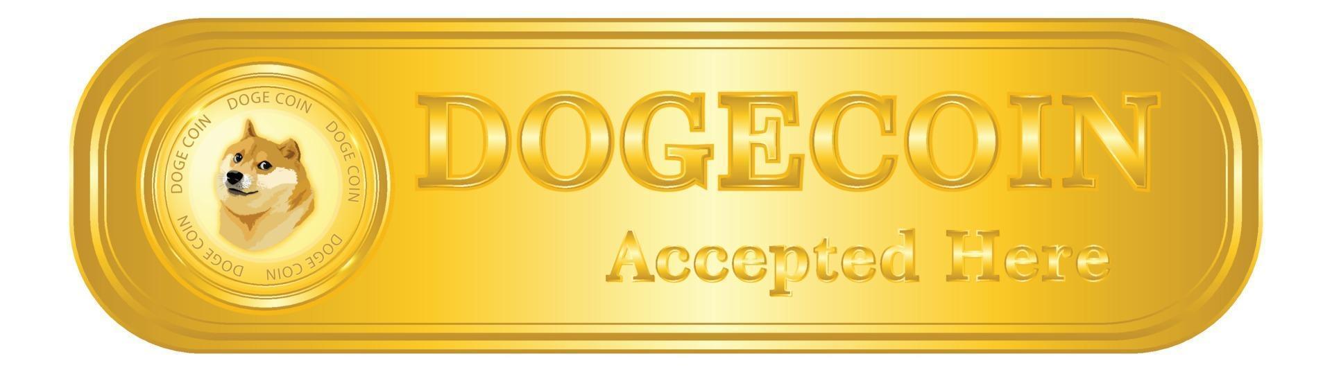 doge coin crypto accettato qui firmato vettore