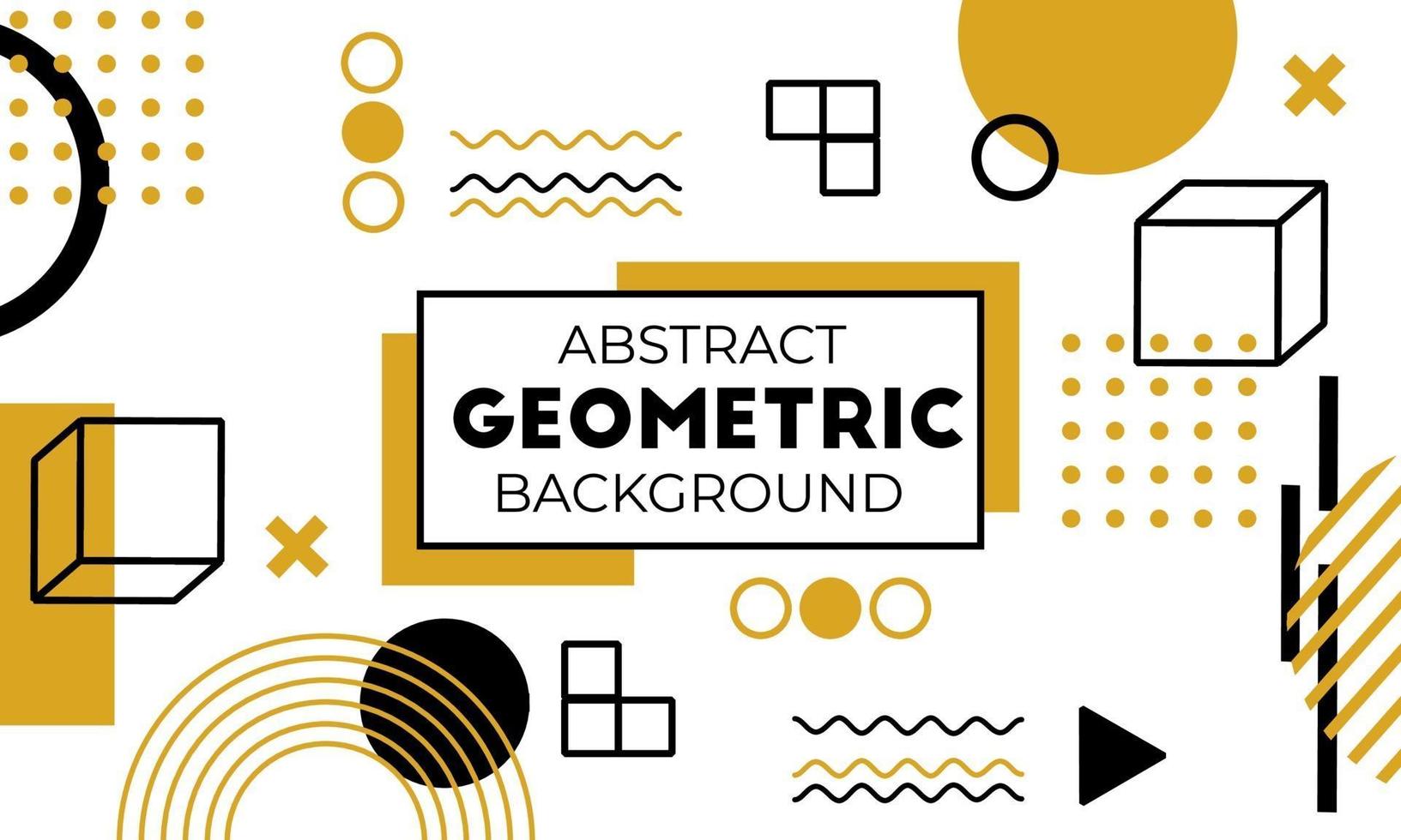 memphis sfondo geometrico astratto con colore giallo e nero vettore