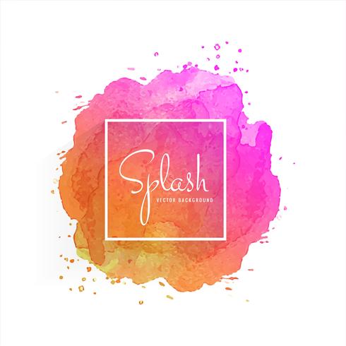 Macchia di acquerello astratto con design colorato splash vettore