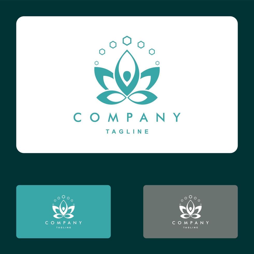 lotus, yoga, spa e wellnes logo set vector icon illustration design