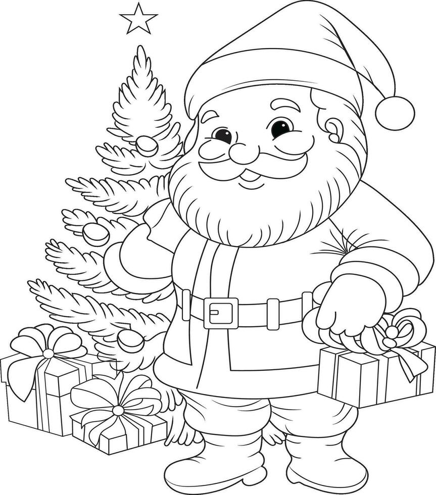 Santa Claus Natale adulti colorazione pagina vettore