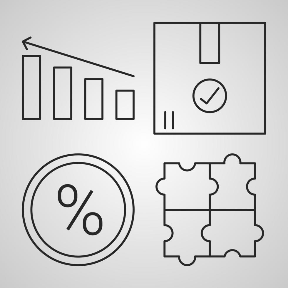 set di icone della linea seo isolato su simboli di contorno bianco seo vettore