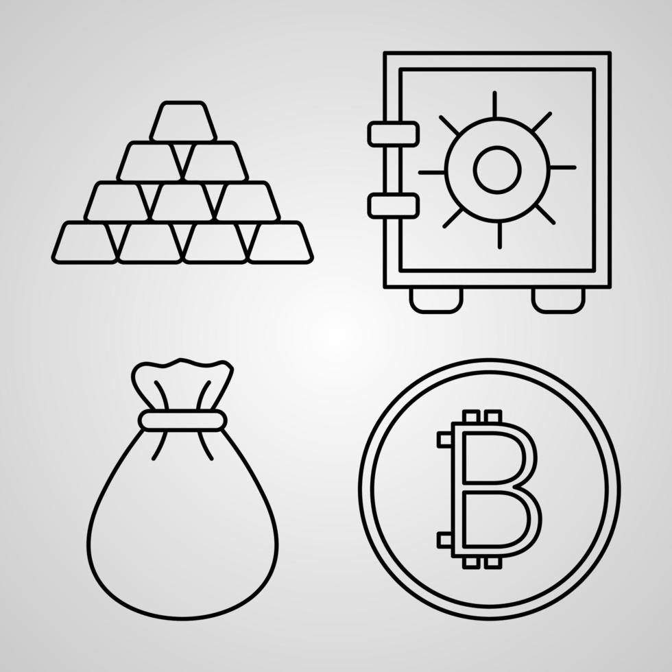 set di icone bancarie illustrazione vettoriale eps