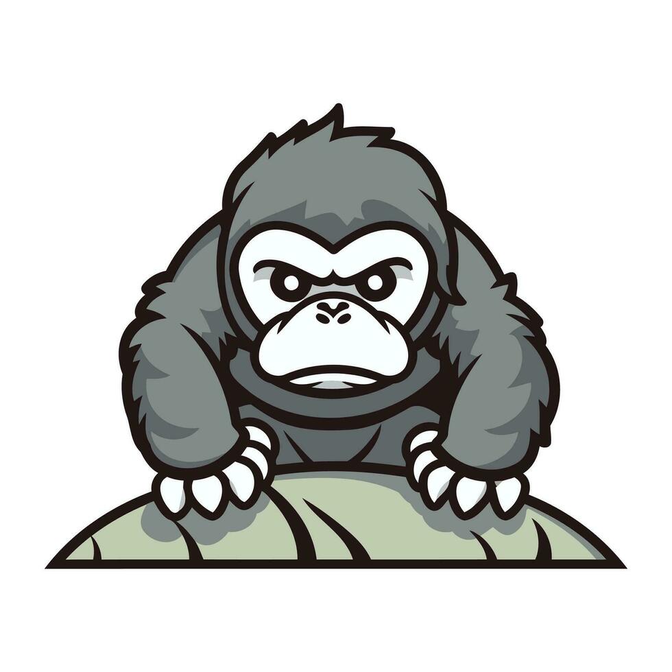 gorilla cartone animato portafortuna illustrazione isolato su bianca sfondo vettore