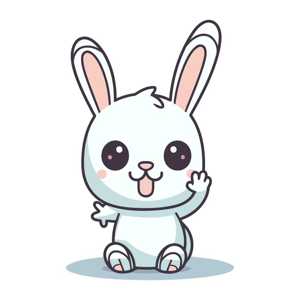 carino coniglio cartone animato personaggio vettore illustrazione design.eps10 formato.