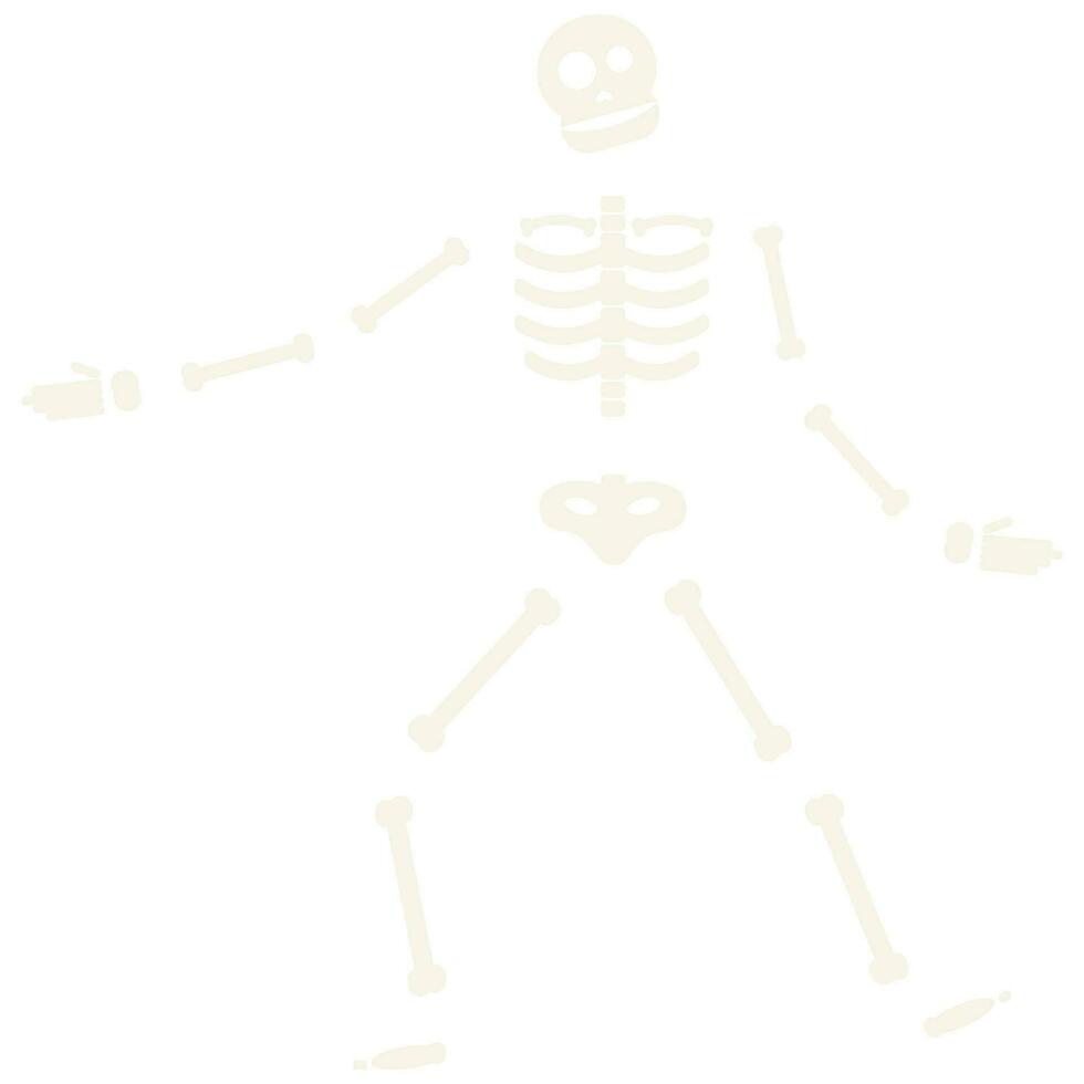 Halloween piatto danza scheletro icona vettore
