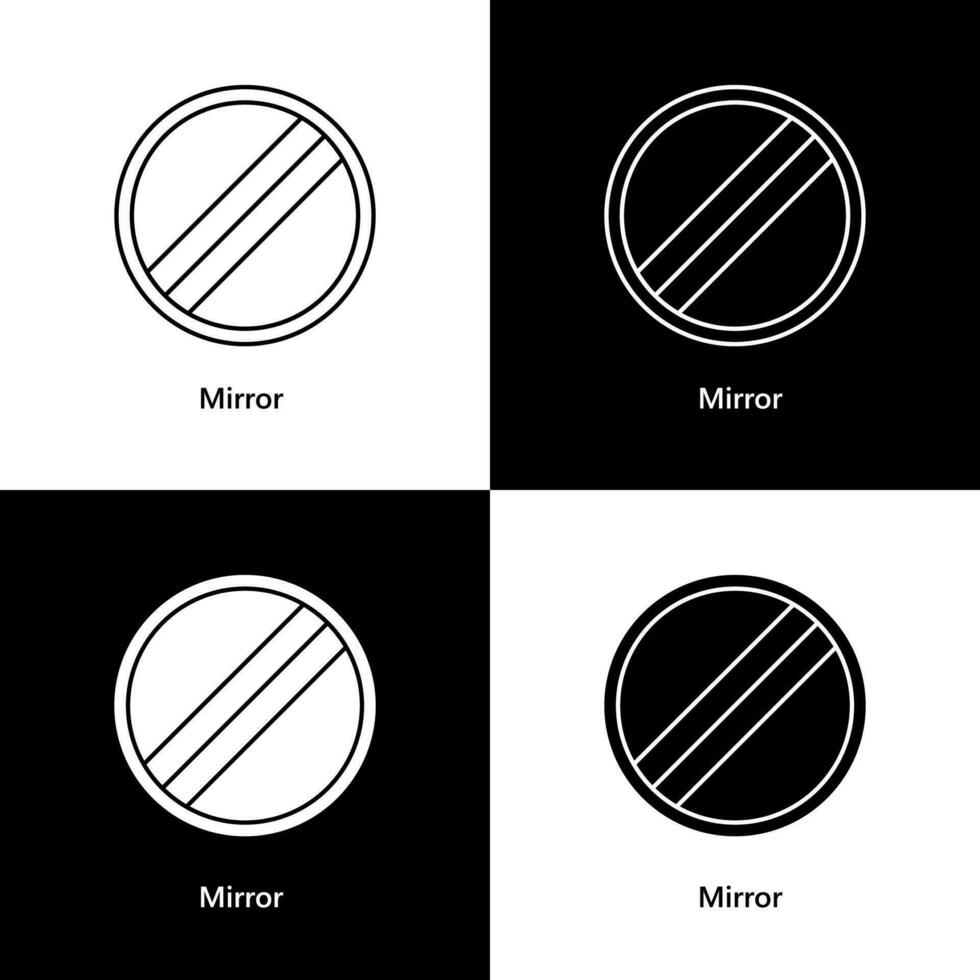 specchio domestico icona logo illustrazione vettore