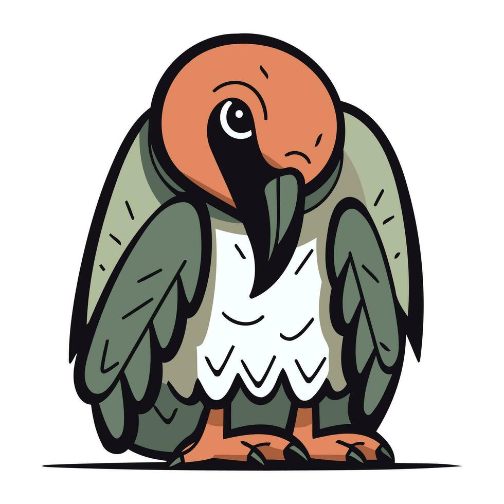 vettore illustrazione di un' avvoltoio su bianca sfondo. cartone animato stile.