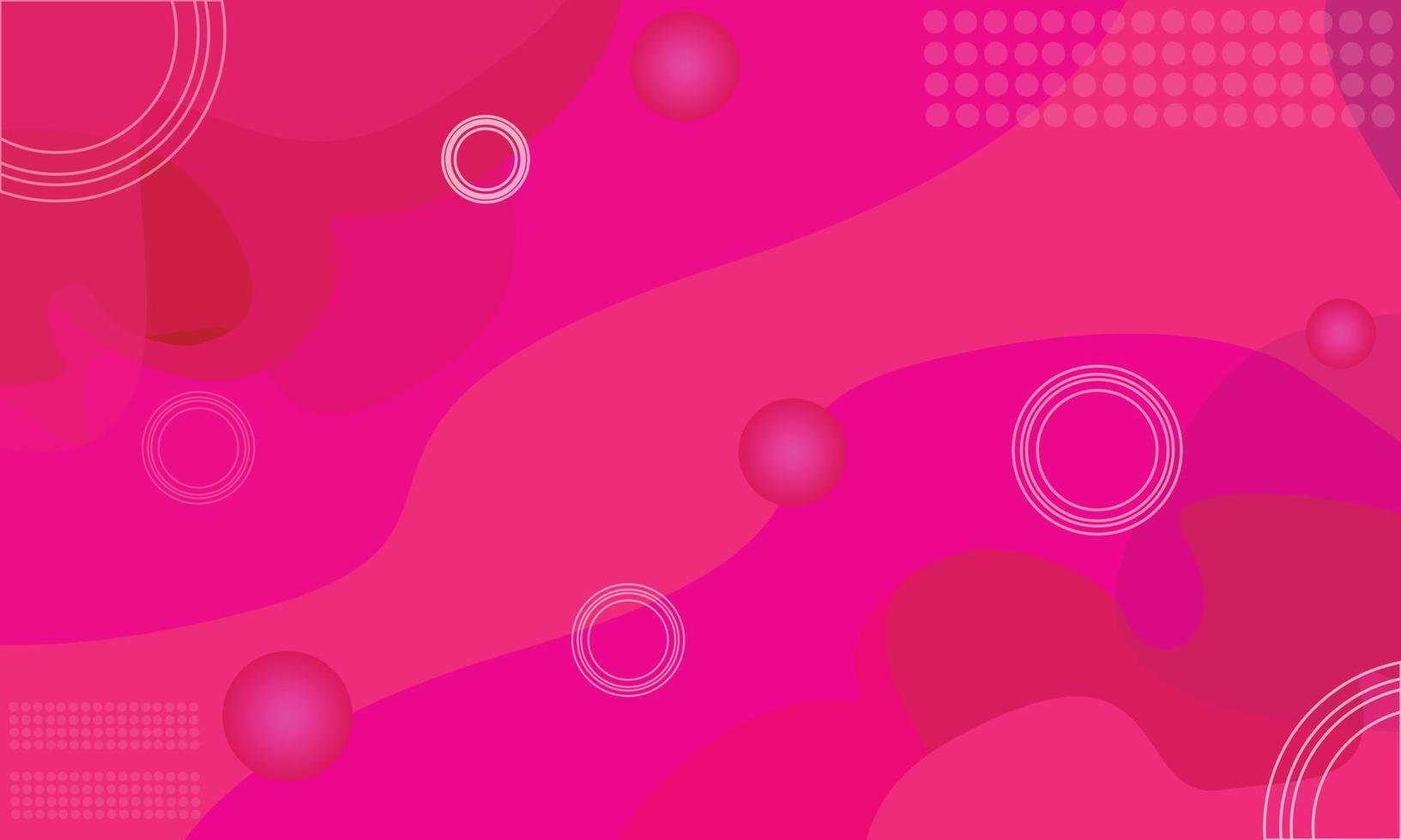 futuro sfondo astratto rosa moderno sfondo onde 3d e palle vettore
