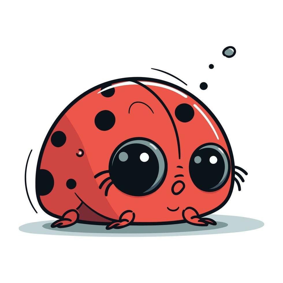 carino poco coccinella. vettore illustrazione. isolato su bianca sfondo.