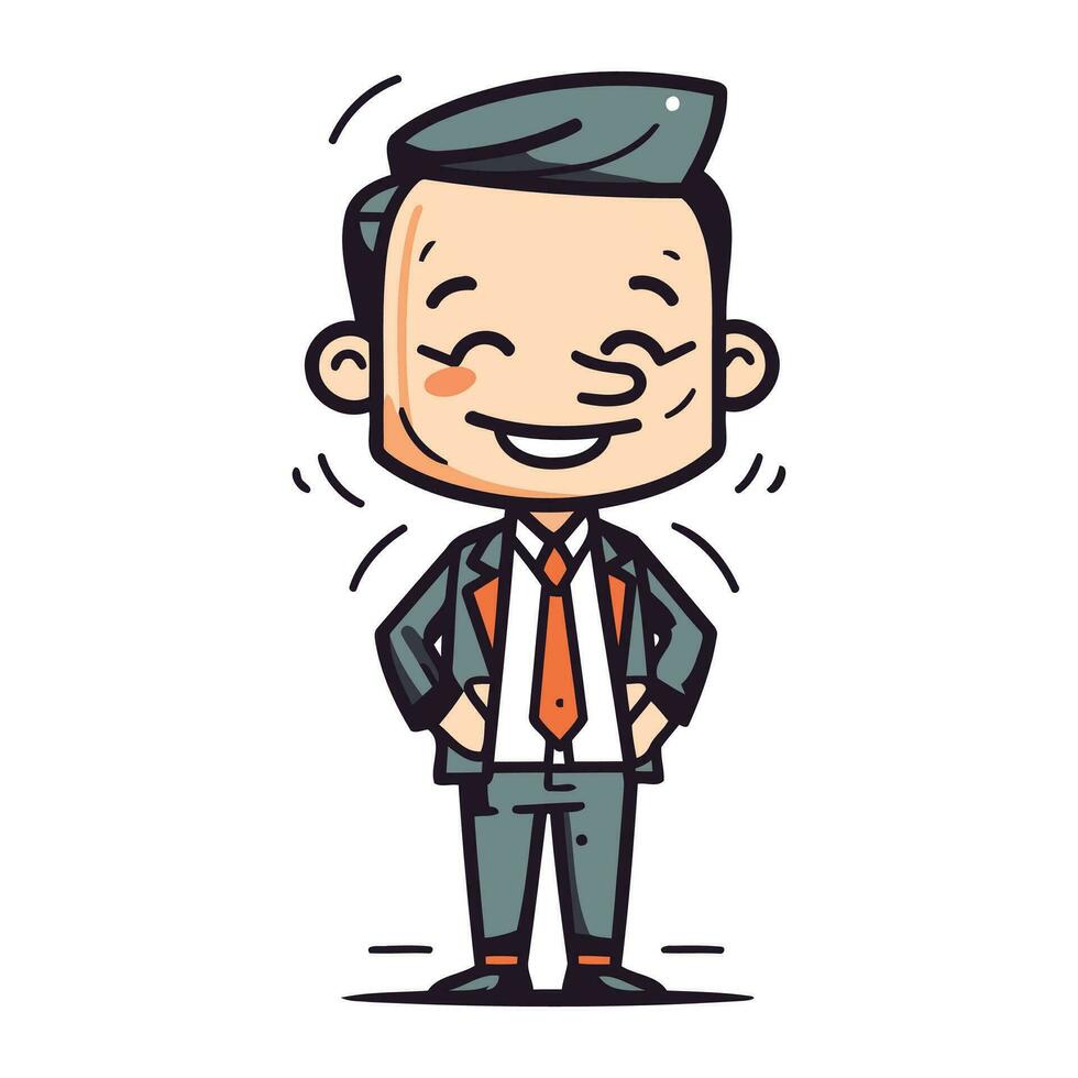 uomo d'affari sorridente cartone animato vettore illustrazione