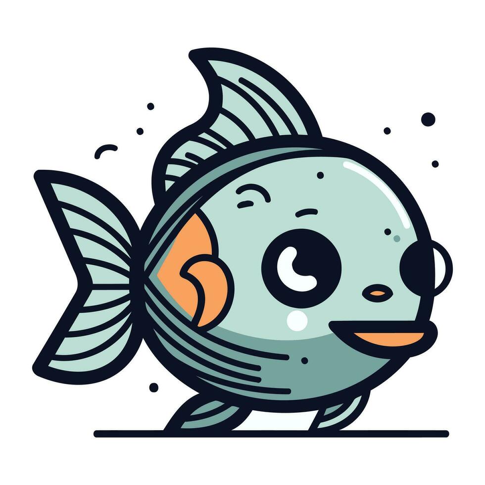 carino cartone animato pesce. vettore illustrazione. isolato su bianca sfondo.