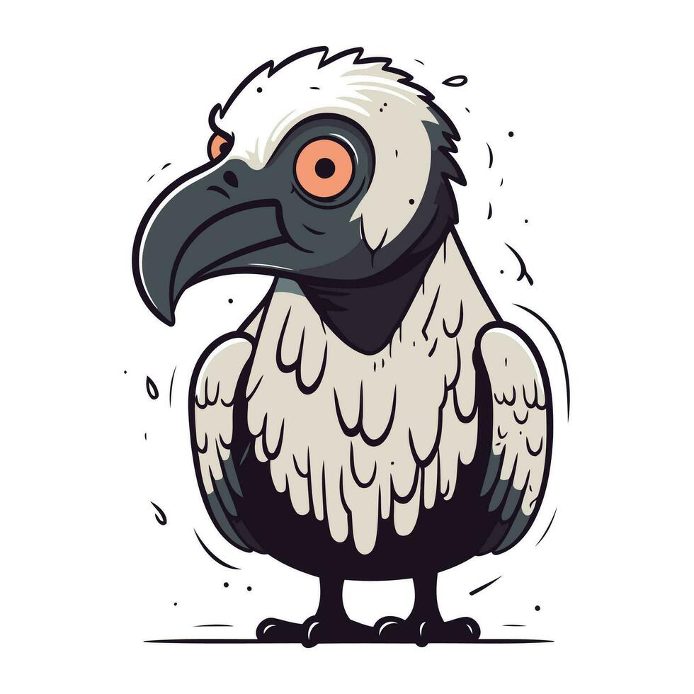 vettore illustrazione di un' avvoltoio su bianca sfondo. cartone animato stile.