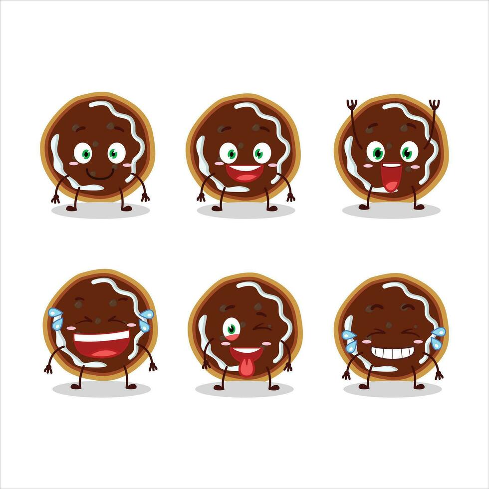 cartone animato personaggio di biscotti con marmellata con Sorridi espressione vettore