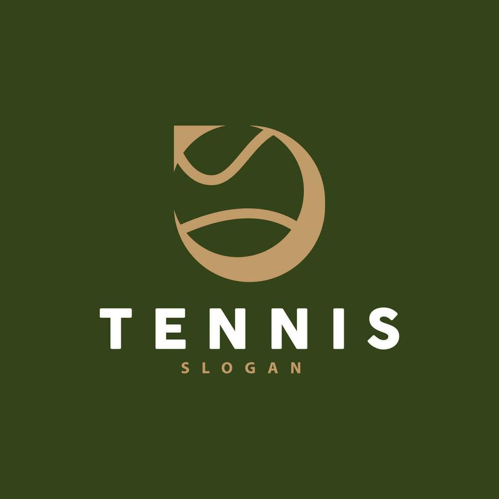 tennis gli sport logo, palla e racchetta design per semplice e moderno torneo campionato gli sport vettore