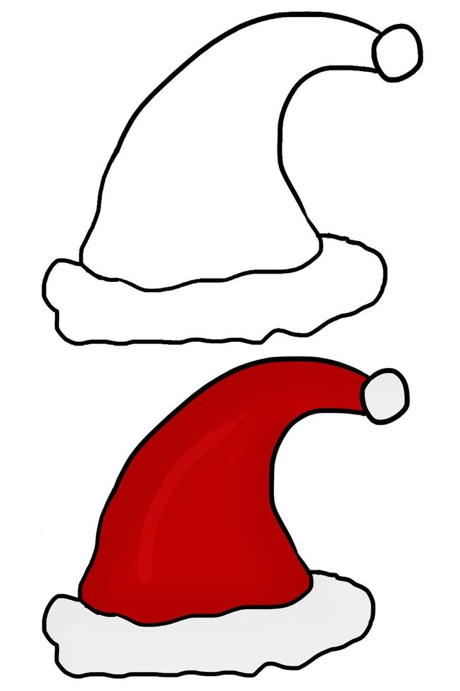 cappello di natale disegnato a mano colorato vettore