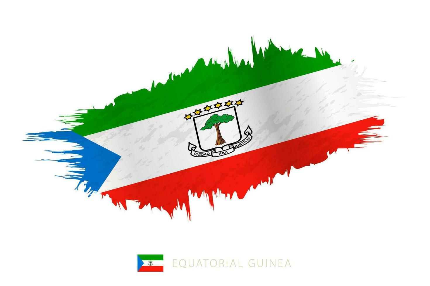 dipinto pennellata bandiera di equatoriale Guinea con agitando effetto. vettore