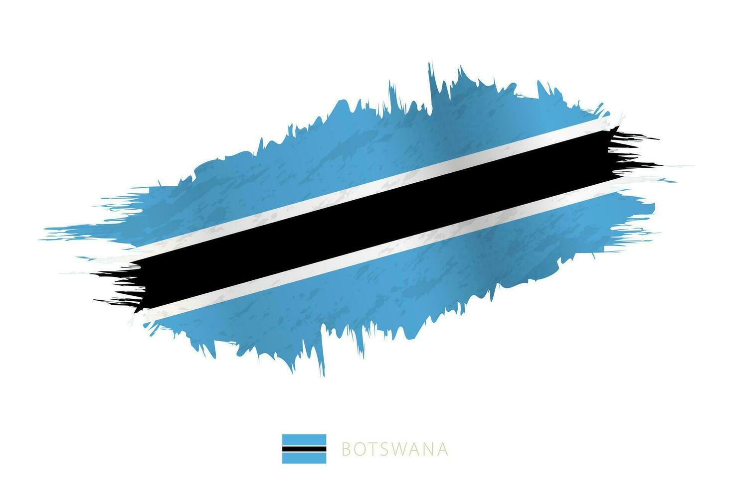 dipinto pennellata bandiera di Botswana con agitando effetto. vettore