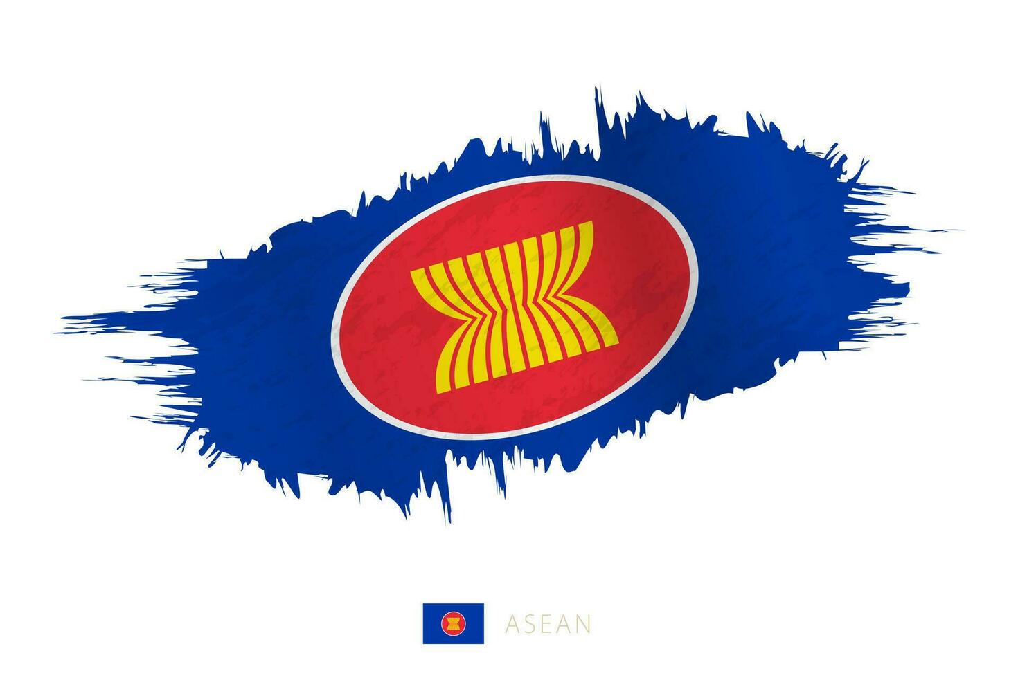 dipinto pennellata bandiera di ASEAN con agitando effetto. vettore