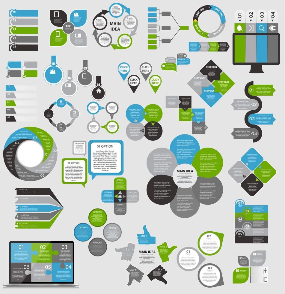 raccolta di modelli di infografica per l'illustrazione vettoriale aziendale