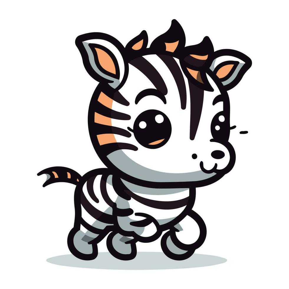 carino zebra cartone animato portafortuna personaggio vettore illustrazione.