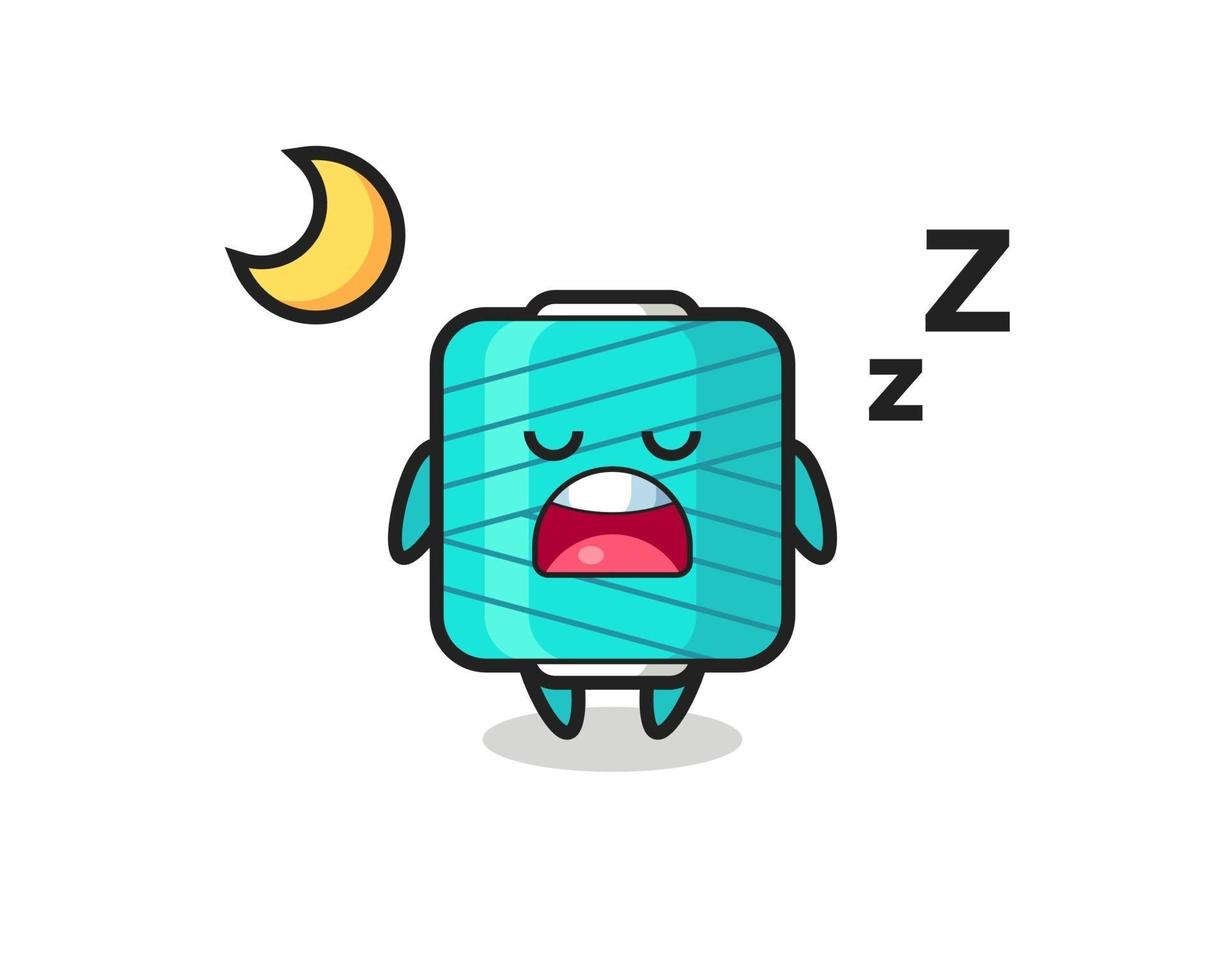 illustrazione del personaggio della bobina di filato che dorme di notte vettore