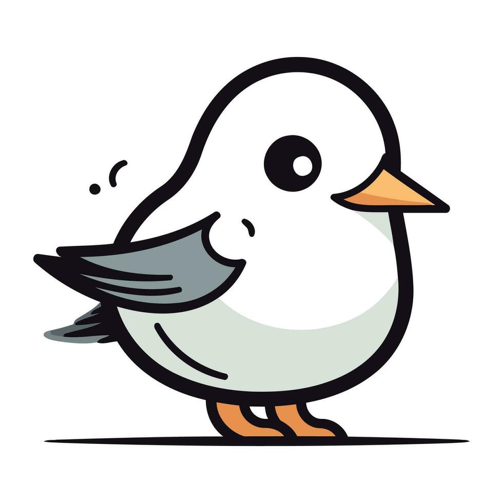 carino poco uccello cartone animato vettore illustrazione design grafico piatto stile isolato su bianca