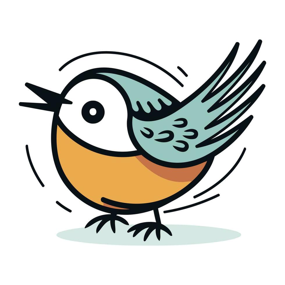 vettore illustrazione di un' carino cartone animato uccello. isolato su bianca sfondo.
