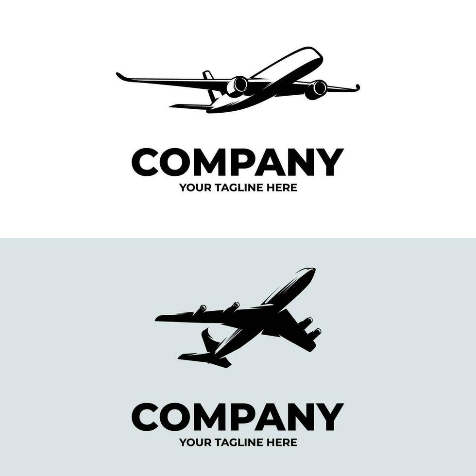 silhouette di aereo logo design modello vettore