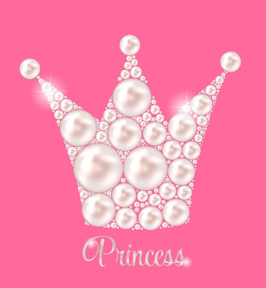 principessa corona perla sfondo illustrazione vettoriale. vettore