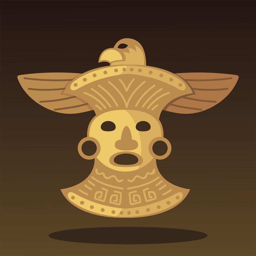 ornamento dell'uccello del tesoro tribale etnico azteco vettore