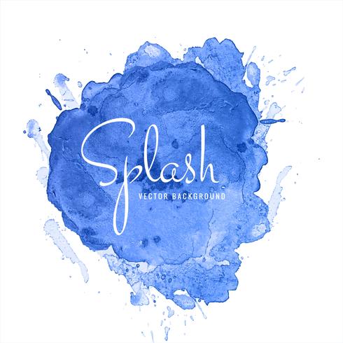 Bellissimo disegno acquerello blu splash vettore