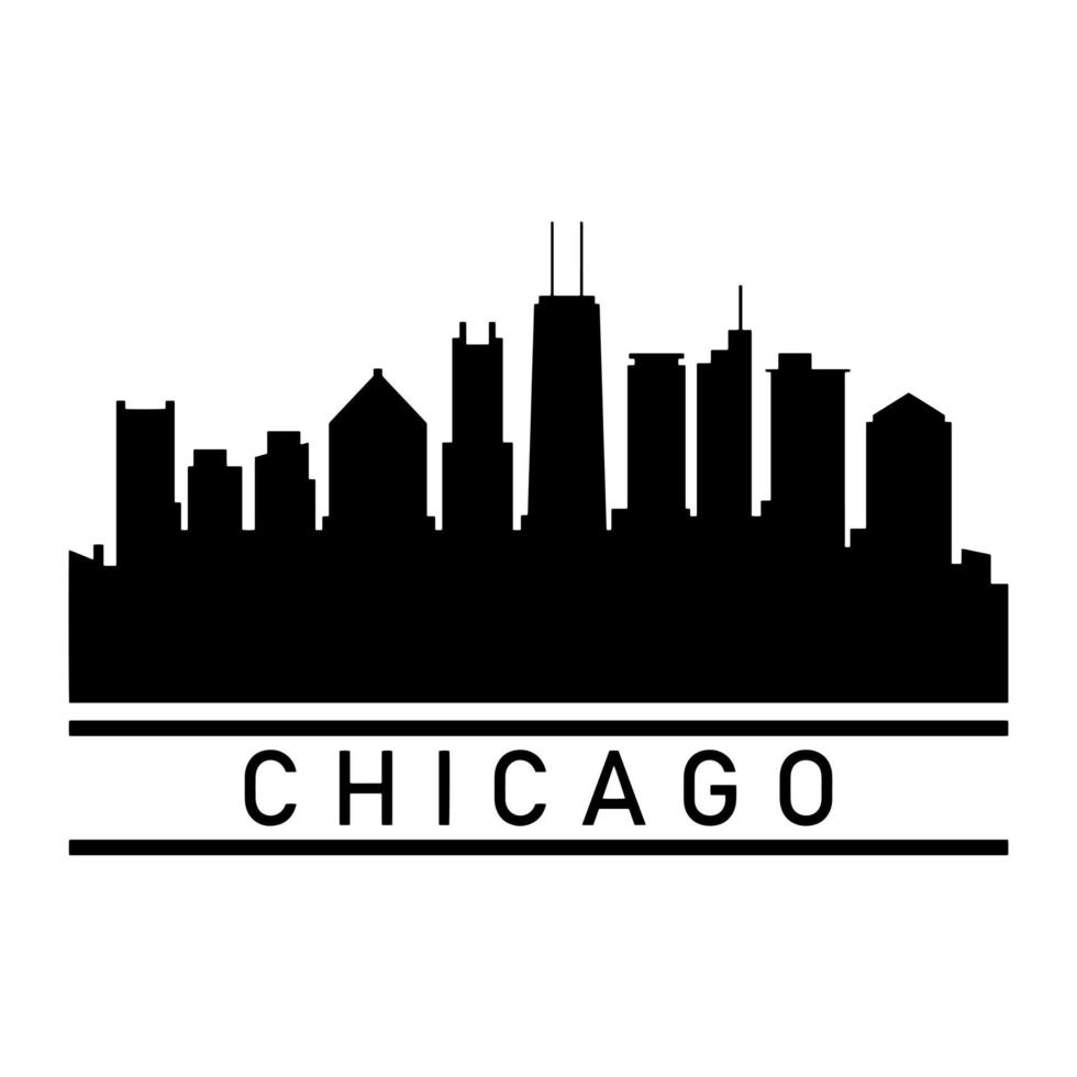 skyline di chicago illustrato su sfondo bianco vettore