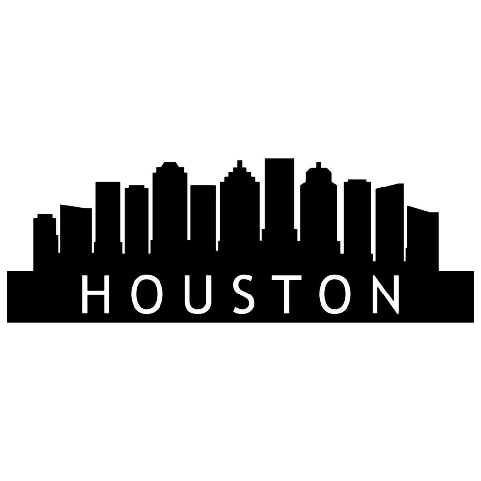 skyline di Houston illustrato su sfondo bianco vettore