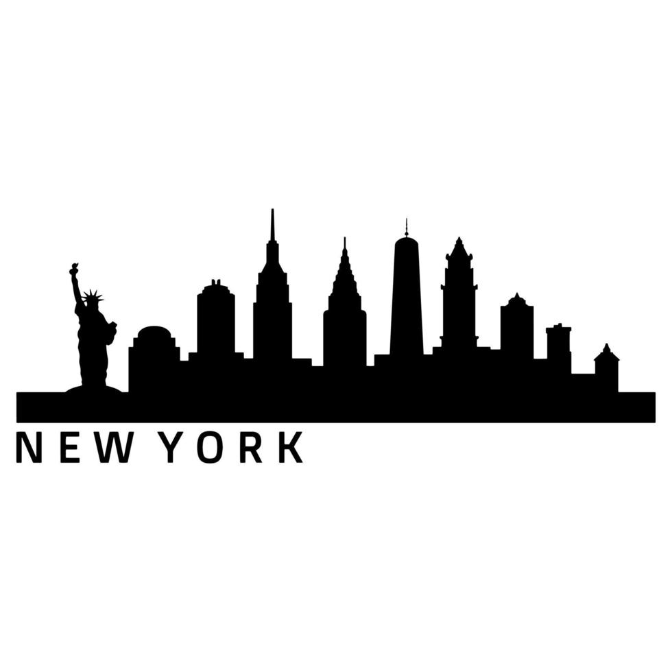 skyline di new york illustrato su sfondo bianco vettore