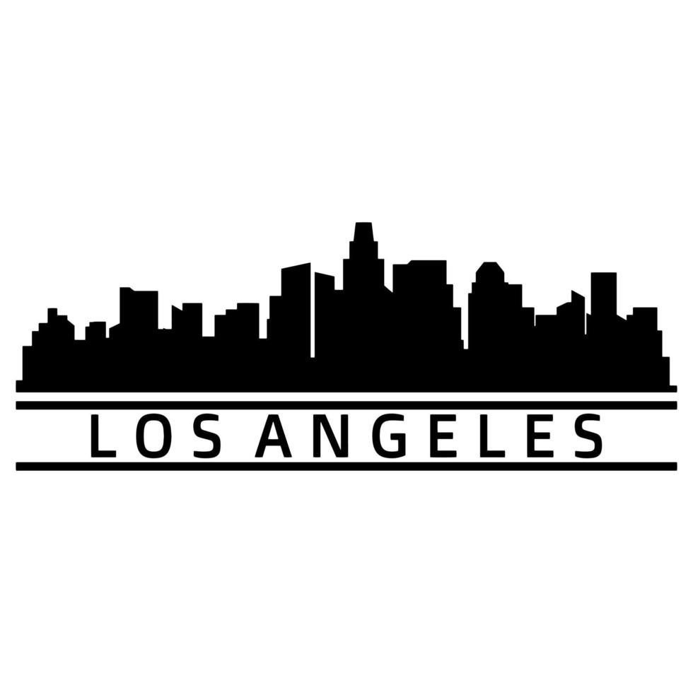 lo skyline di los angeles illustrato su sfondo bianco vettore