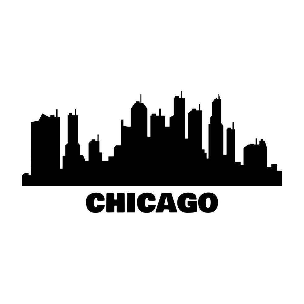 skyline di chicago illustrato su sfondo bianco vettore